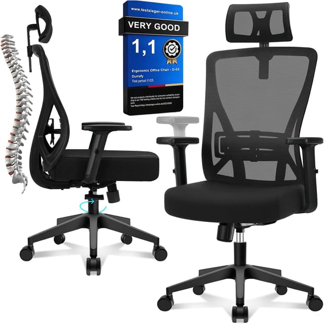 Detalle de Durrafy D-03 ergonomic office chair 150kg