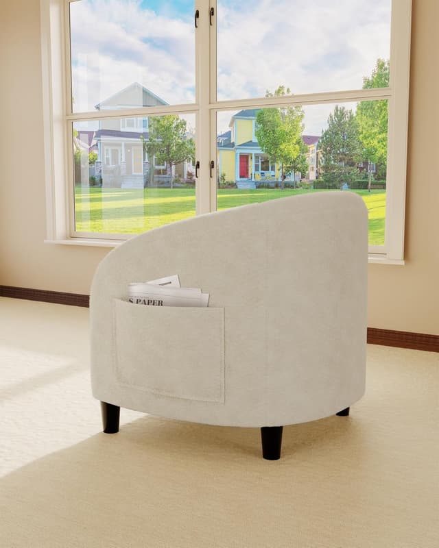 Thumbnail 5 de GarveeHome Accent Chair Boucle Barrel Round Armchair