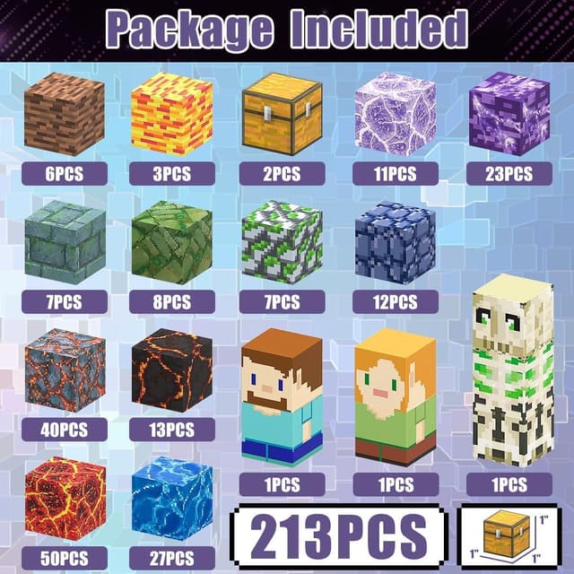 Detalle de TUKIIE Magnetische Bausteine Sword Edition – 213 magnetische Bausteine für Kinder ab 3 Jahren