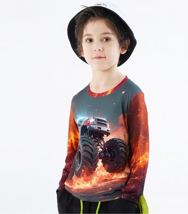 Detalle 2 de DHASIUE Jungen Langarmshirt Monster Truck Gr.104