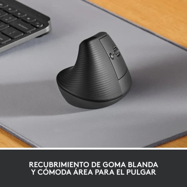 Detalle 2 de Logitech Lift Ratón vertical para diestros 4000 DPI gris-negro