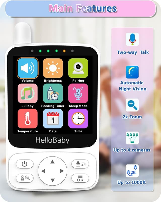 Detalle de HelloBaby Babyphone mit 29-Stunden-Akku