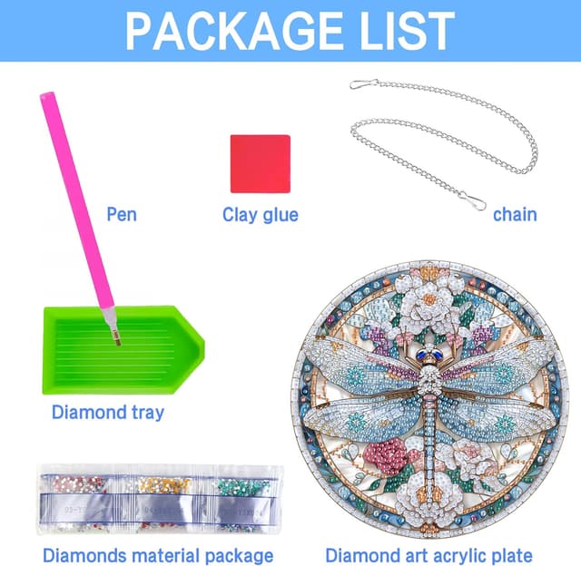 Thumbnail 2 de VAIIEYO 5D Diamond Painting Anhänger Libelle