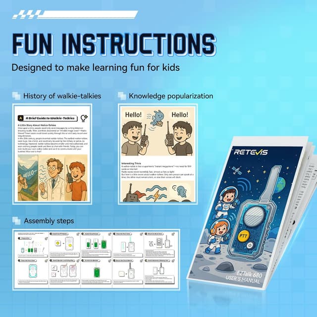 Thumbnail 5 de Retevis EZTalk 680 talkie‑walkie DIY enfants 1 paire