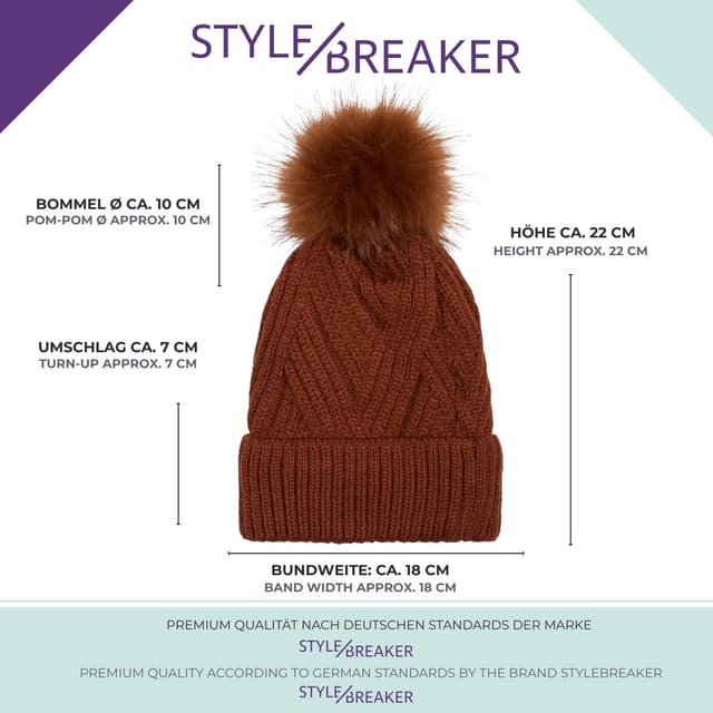 Thumbnail 4 de styleBREAKER Bonnet en maille Pompon 10 cm