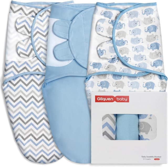 Detalle de GLLQUEN BABY Swaddles Pucksack für Babys 0–3 Monate, 3er Pack mit Bio-Baumwolle (unisex)