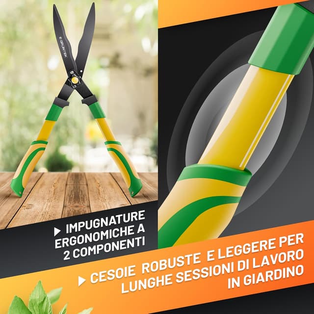 Detalle de GRÜNTEK Cesoia per siepi manuale da potatura da 57 cm (lame ondulate)