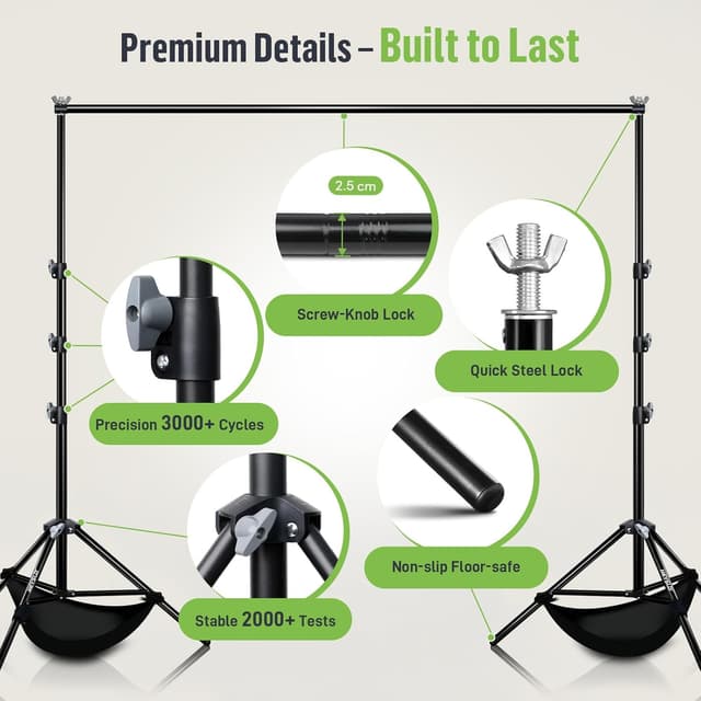 Detalle 2 de Heysliy Backdrop Stand Kit 3m x 3m