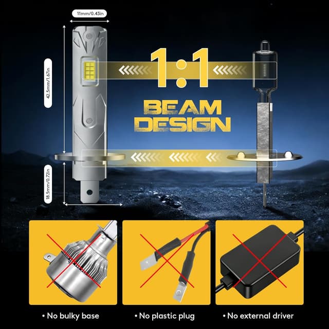 Detalle de KOYOSO H1 LED 100W 22.000 lm 6.000K (12V) plug & play per abbaglianti o anabbaglianti