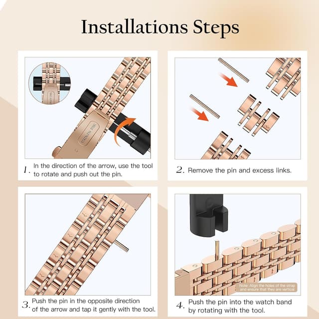 Thumbnail 5 de TiMOVO Slim Rose Gold Stainless Steel Apple Watch Band 41mm