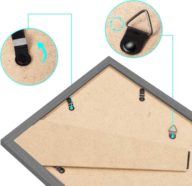 Thumbnail 6 de WOLTU Cadre photo en bois 13x18 cm avec passe-partout – noir, à suspendre ou poser