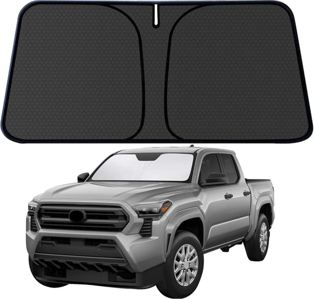 Detalle de Tacoma Custom Windshield Sun Shade (2016–2026) — Foldable UV & Heat Blocker for Front Glass