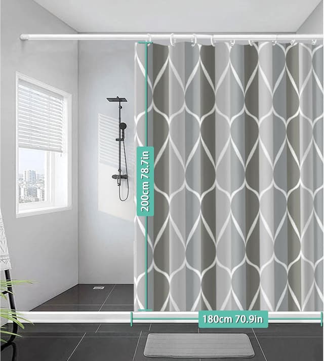 Thumbnail 6 de GERUIKE Weighted Shower Curtain 180 x 200 cm
