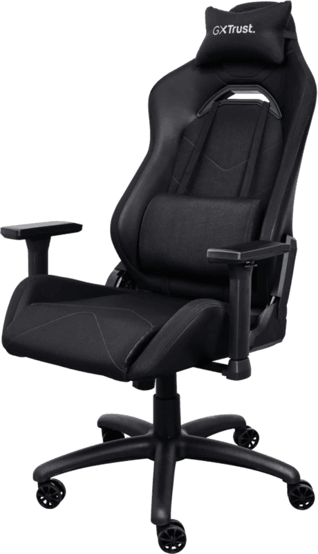 Detalle de Trust GXT 714 Ruya Gaming-Stuhl (schwarz) – mit verstellbarer Rückenlehne bis 180° und verstellbaren Armlehnen
