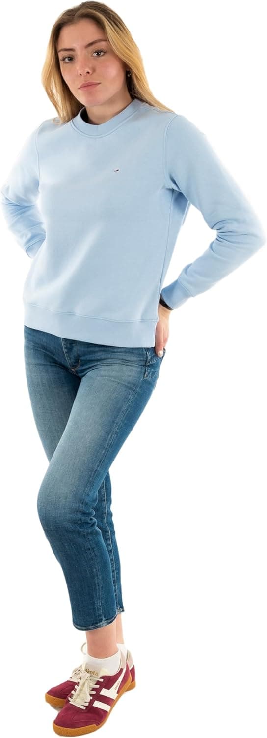 Thumbnail 6 de Tommy Jeans da donna pullover girocollo in felpa di misto cotone con bordo a coste