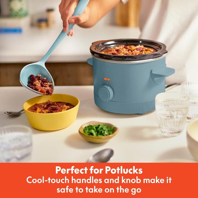 Detalle de bella 1.5 Qt Slow Cooker with 3 Heat Manual Control — Ceramic Nonstick Stoneware Pot
