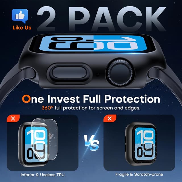 Detalle 2 de TAURI Hard Case for Apple Watch 44mm with 9H glass