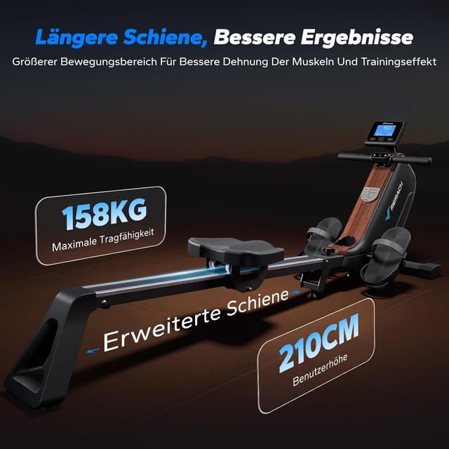 Thumbnail 6 de MERACH Rudergerät für Zuhause klappbar mit Magnetbremse, 16 Widerstandsstufen & App