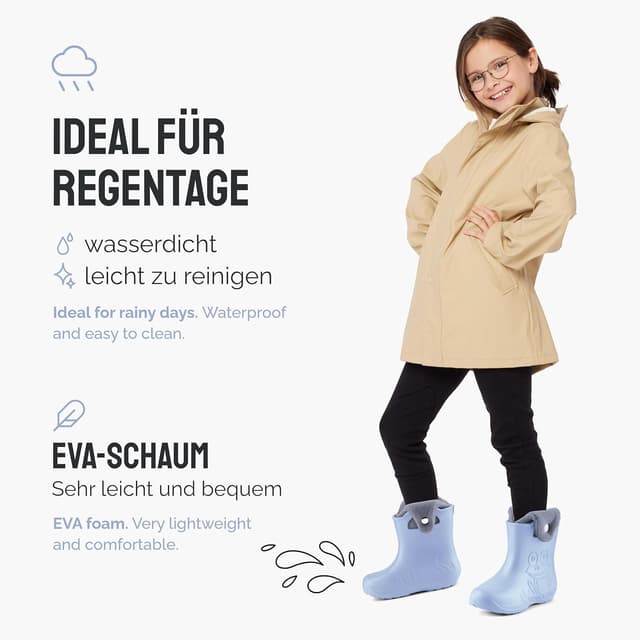 Detalle de Ladeheid Eva Kinder Thermo-Gummistiefel LA-CA-04 – gefüttert für Regen und kalte Tage