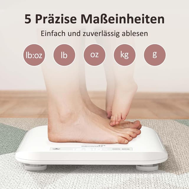 Detalle 2 de Grownsy Babywaage 150 kg mit Tablett