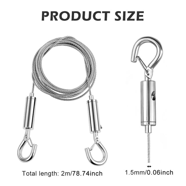 Detalle 2 de Edelstahl-Drahtseil 2 Stück 2 m