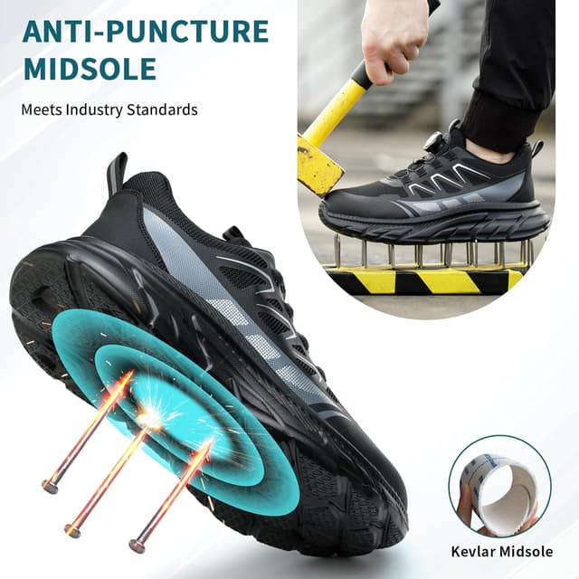 Detalle 2 de RASEARY Sicherheitsschuhe mit Stahlkappe