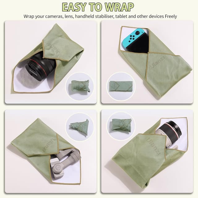 Detalle de ULANZI Einschlagtuch Kamera (35 x 35 cm) als Schutz-Wrap für Body und Objektiv
