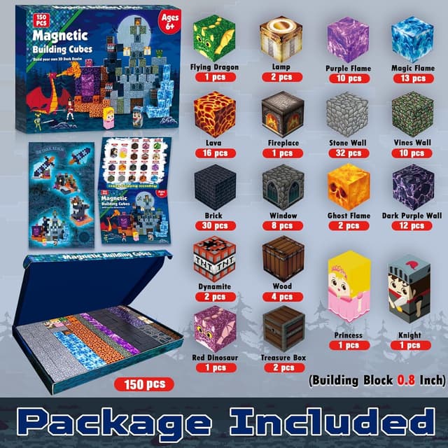 Detalle 2 de GraceDuck Magnetische Bausteine 150 Stück 🧩