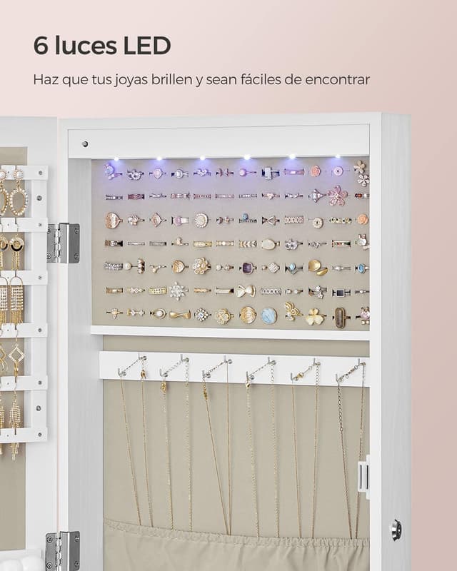 Thumbnail 6 de SONGMICS JJC093W01 joyero de espejo 120 cm