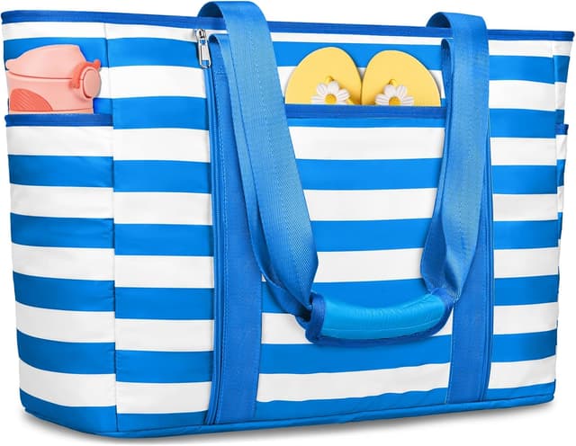 Detalle de KTUEOV sac de plage femme XXL 45 L pliable imperméable, avec fermetures et poches