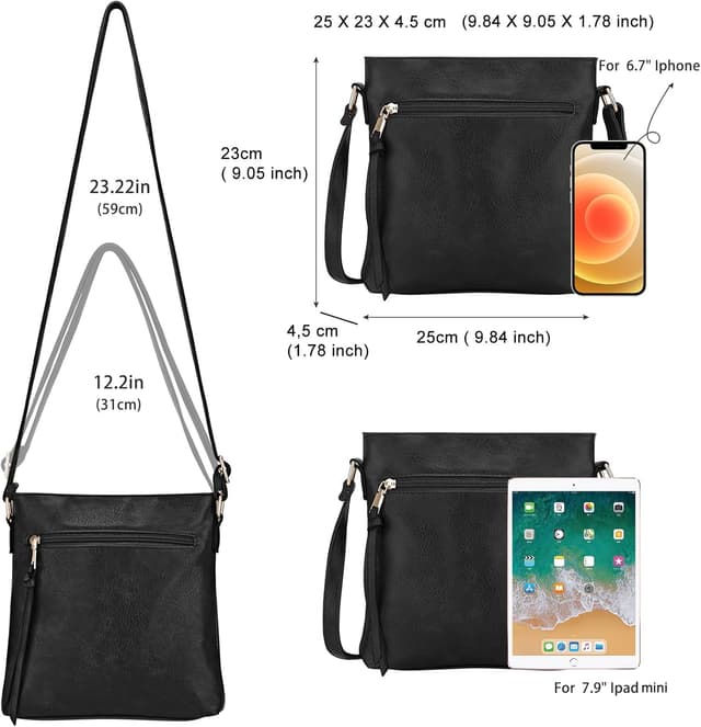 Detalle 2 de DOB SECHS Umhängetasche PU Leder 25 x 23 cm