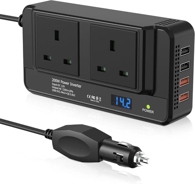 Detalle de 200W Car Voltage Converter Inverter 12V to 230V 🔌