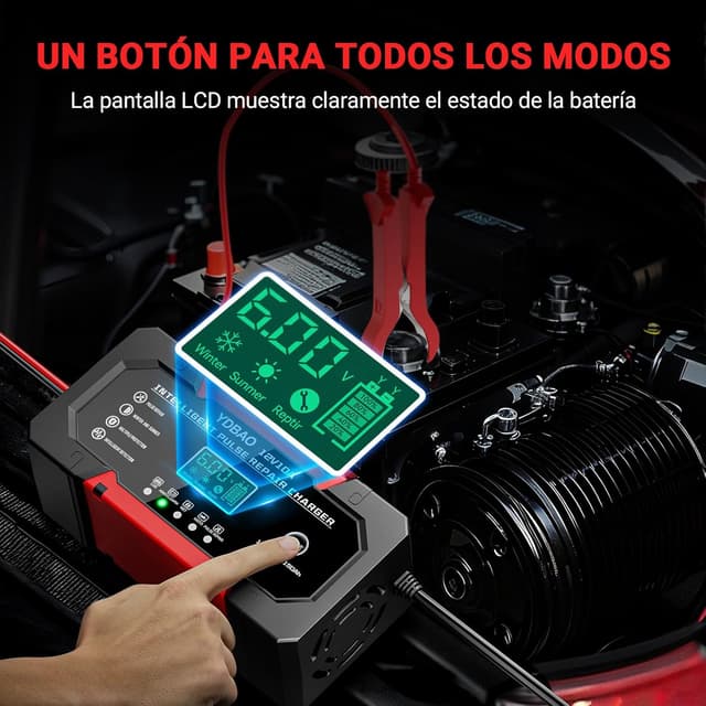 Detalle 2 de YDBAO Cargador baterías 12V 10A