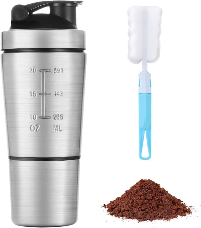 Detalle de ACWOO 700ml Protein Shaker Bottle with 200ml cup 🥤