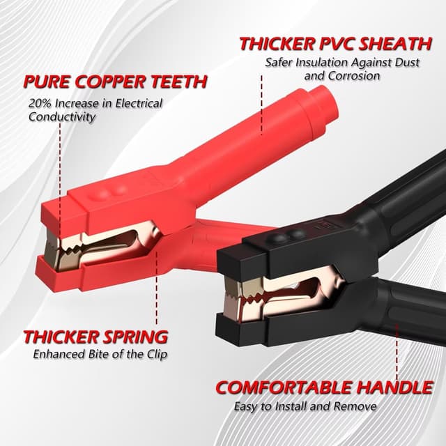 Detalle de NOONE 0 Gauge 30 FT jumper cables 1000A