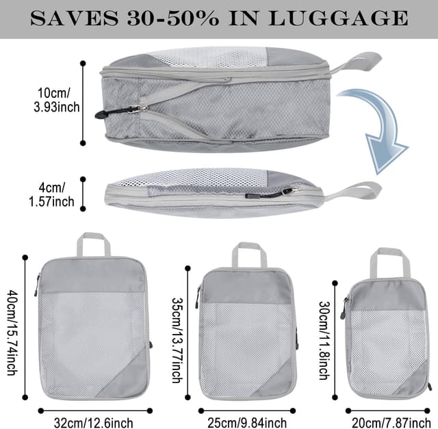 Thumbnail 3 de Organizador Maleta Compression Cubes 3 piezas Gris