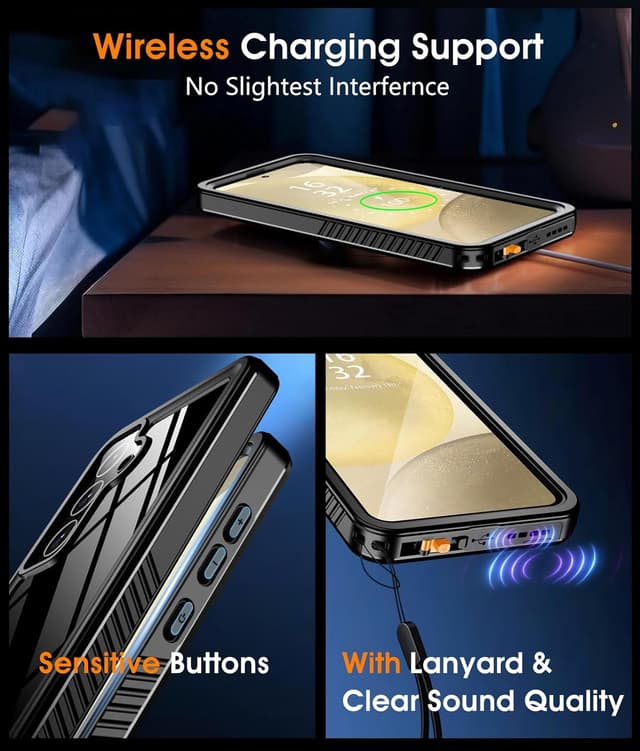 Detalle de Oterkin Waterproof MagSafe Case for Samsung S26 (IP68) with Screen & Camera Protection, Black