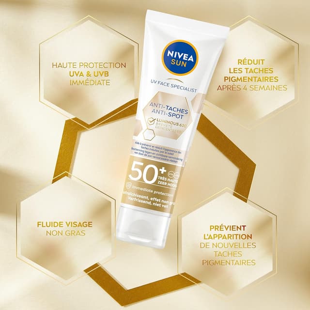 Detalle de NIVEA SUN Fluide visage Luminous 630 SPF 50+ 40 ml