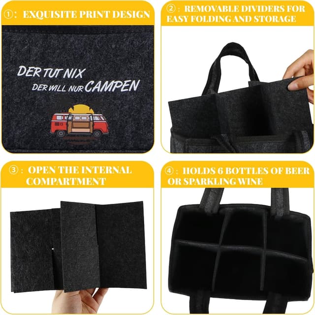 Thumbnail 6 de Camping-Geschenk Handtasche Bier mit Spruch