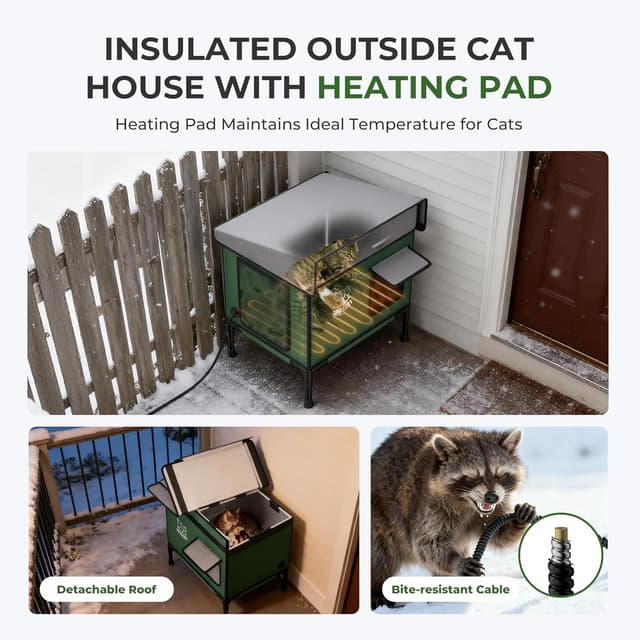 Thumbnail 5 de Apasiri Outdoor Heated Cat House with Insulation 🐱