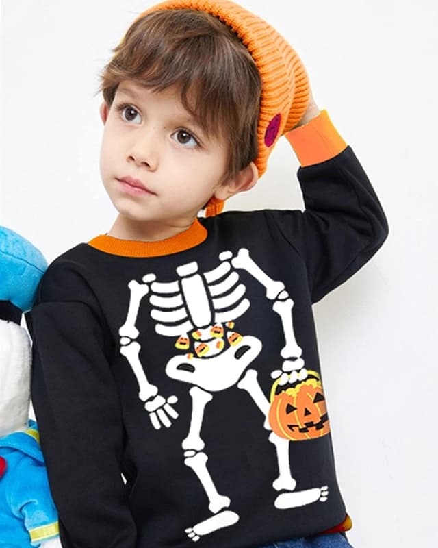 Thumbnail 2 de Kids Halloween Skeleton Sweatshirt 1-7 yrs 🎃