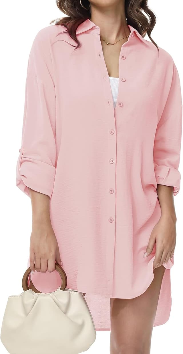 Thumbnail 5 de Tanmolo Damen Bluse V-Ausschnitt Langarm