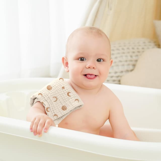 Thumbnail 6 de Bearmoss muslin baby burp cloths 25x25cm 10 pack