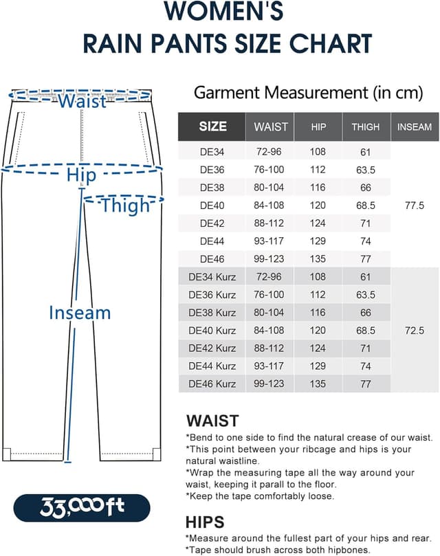 Thumbnail 5 de 33,000ft Regenhose Damen 5000 mm wasserdicht 🚴♀