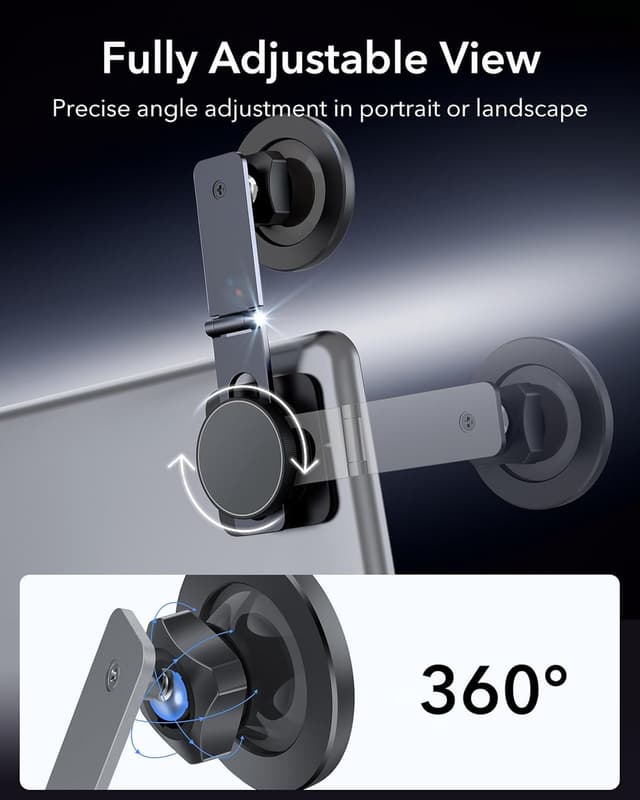 Detalle 2 de ESR for MagSafe Car Mount with 2 Metal Rings – foldable dashboard/Tesla touchscreen magnetic phone holder