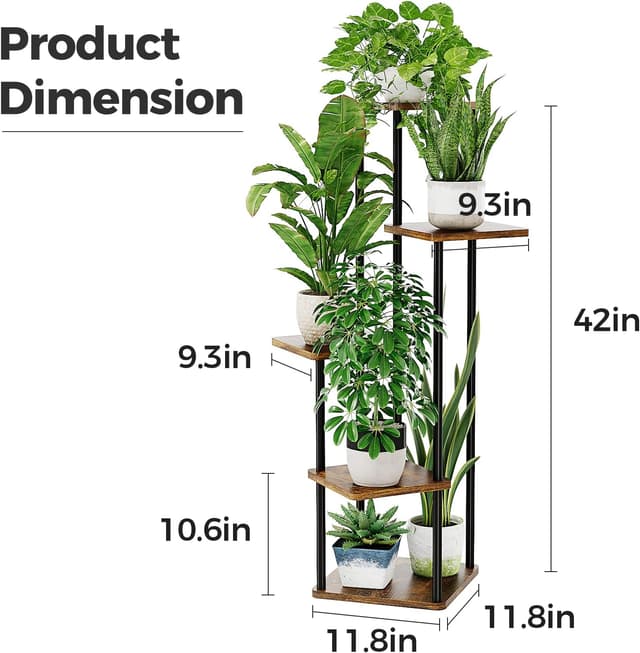 Thumbnail 5 de Bamworld 5-tier wooden plant stand for indoor/outdoor