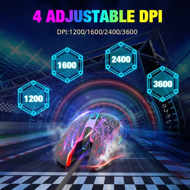 Thumbnail 2 de VersionTECH Gaming Mouse 3600 DPI, 6‑button ergonomic 🖱