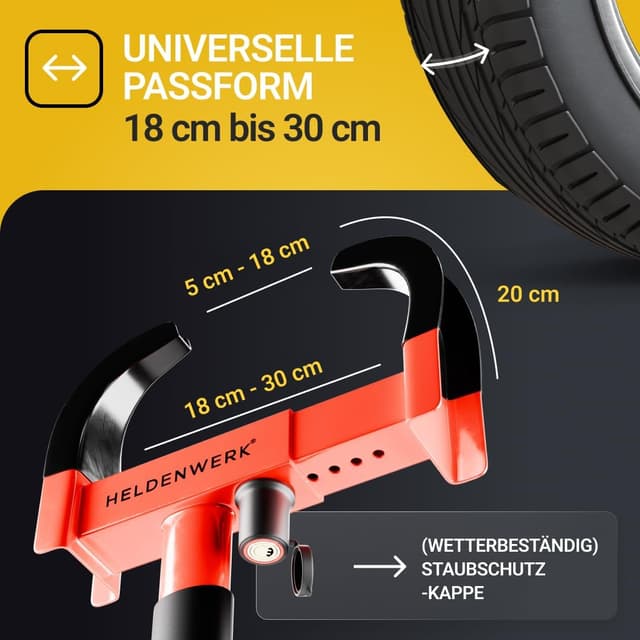 Detalle 1 de Heldenwerk Parkkralle Radkralle für 18 bis 30 cm