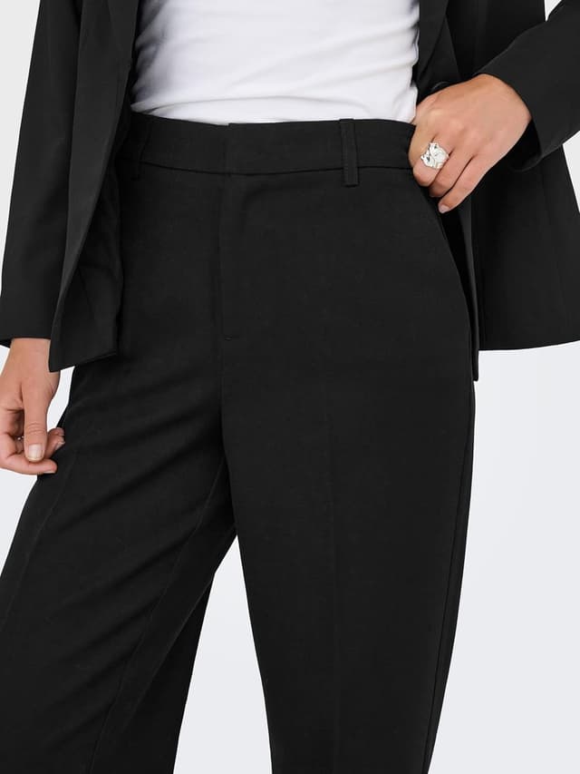 Detalle de Pantaloni ONLY Onlhattie-Lana HW W Mel Pant TLR da donna, gamba lunga e vita alta a taglio dritto