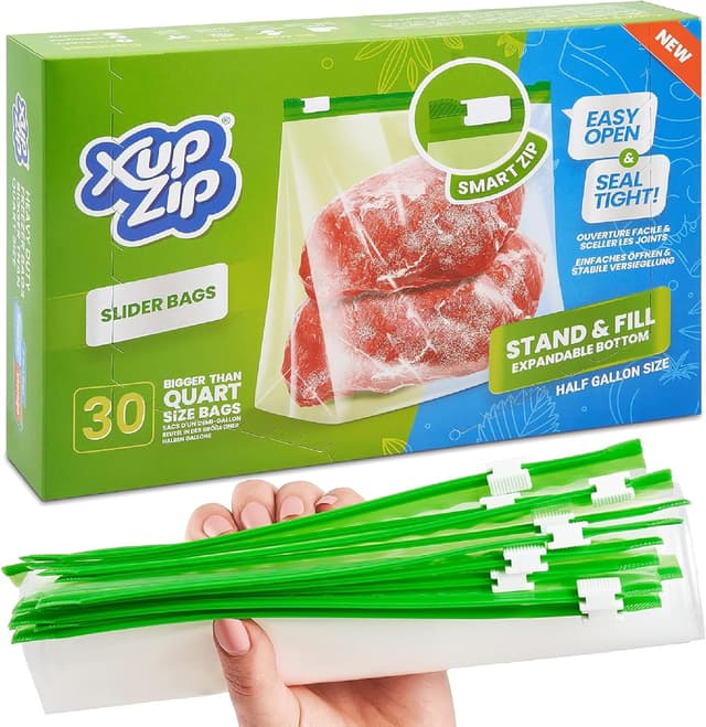 Detalle de XupZip Slider Freezer Bags 2.27L, 30 pack